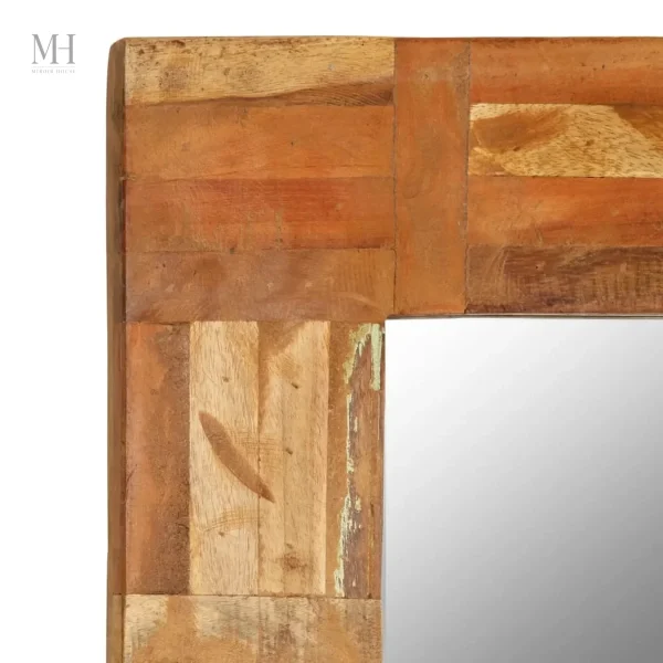 Miroir Artisanal 60x60 cm en Bois Recyclé