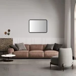 Miroir noir rectangulaire au style moderne