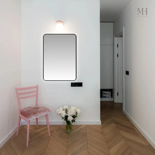 Miroir mural au style contemporain en noir
