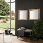 Miroir carré en bois au design moderne et chaleureux