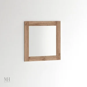 Miroir en bois carré, style contemporain avec une touche naturelle