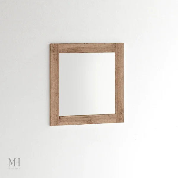 Miroir en bois carré, style contemporain avec une touche naturelle