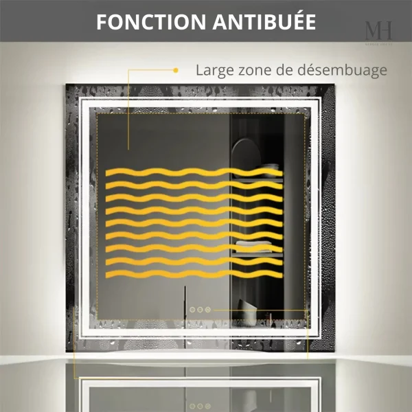Miroir de salle de bain LED avec fonction tactile
