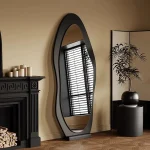 Miroir sur pied MUSE 160 cm en bois noir