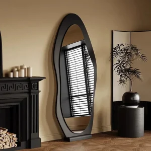 Miroir sur pied MUSE 160 cm en bois noir
