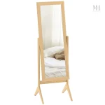 Miroir sur pied chêne, design moderne