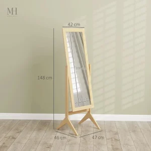 Miroir en chêne ajustable à deux positions