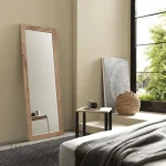 Grand miroir élégant en chêne, style rustique