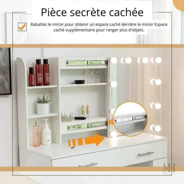 Miroir de table, idéal pour un coin beauté stylé