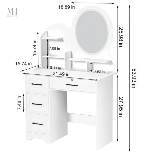 Miroir élégant avec éclairage LED pour espace beauté