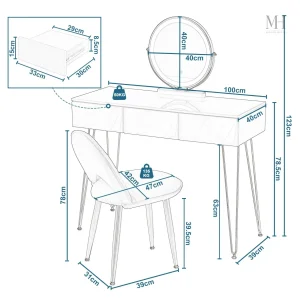 Miroir coiffeuse élégant avec éclairage LED intégré