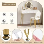 Miroir de maquillage avec espace de rangement