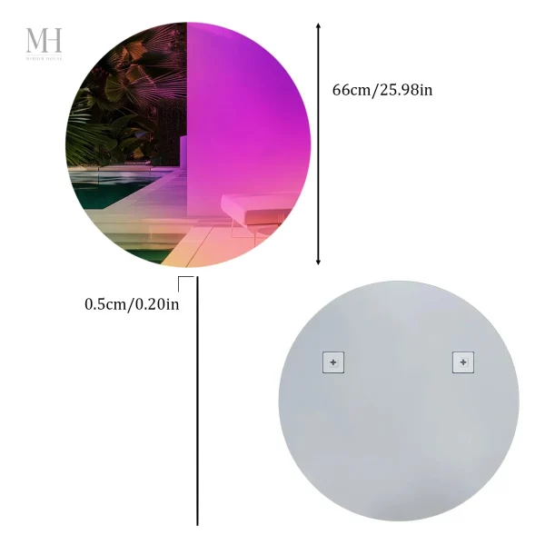 Réflexion lumineuse avec un design arc-en-ciel
