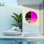 Miroir décoratif effet irisé, ajout de couleur et de lumière