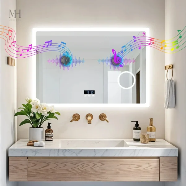 Miroir Anti-Buée Connecté pour Salle de Bain