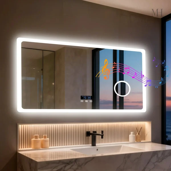 Miroir Connecté avec Éclairage LED et Bluetooth