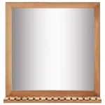Miroir Rectangulaire en Bois avec Étagère