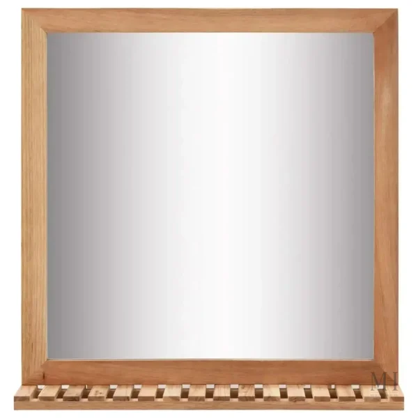 Miroir Rectangulaire en Bois avec Étagère