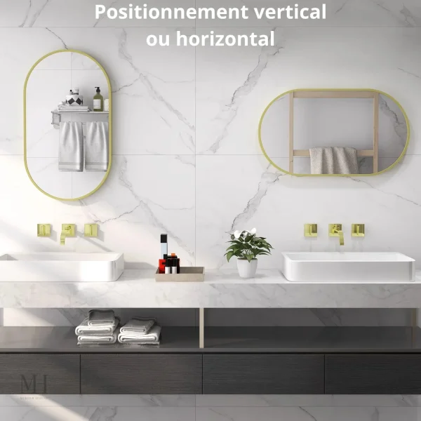 Miroir avec cadre doré pour une touche chic