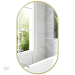 Miroir élégant avec finition en aluminium doré