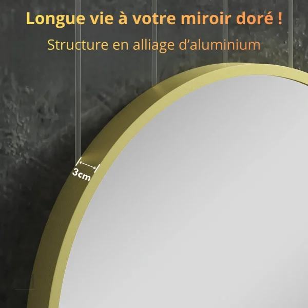 Miroir ovale décoratif pour intérieur raffiné