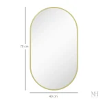 Miroir pratique au contour doré et design minimaliste