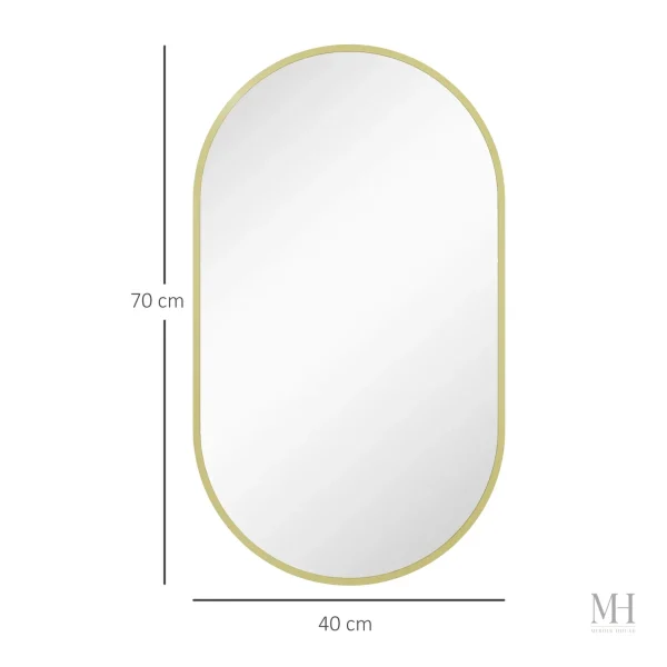 Miroir pratique au contour doré et design minimaliste