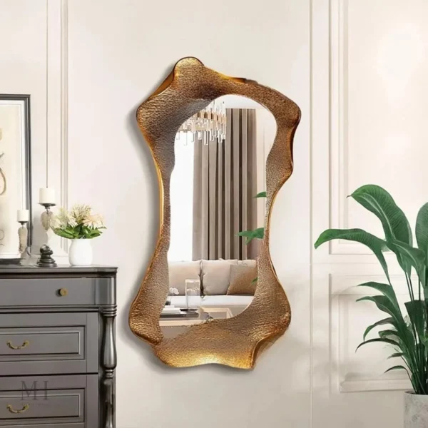 Miroir mural grand format avec éclairage intégré et style élégant