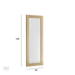Miroir en métal cuivré 146x56 cm