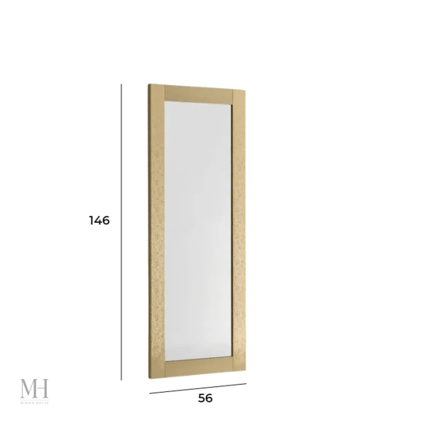 Miroir en métal cuivré 146x56 cm