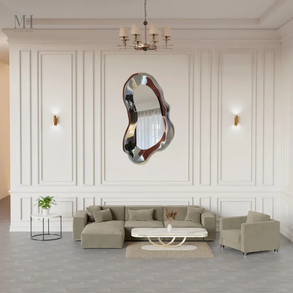 miroir-d-entree-1 Miroir d'entrée MERCURE avec cadre sculptural brillant