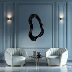 Miroir mural élégant en finition laquée 3D
