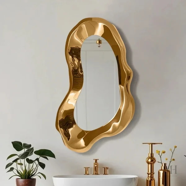 Cadre sculptural miroir d'entrée pour un style raffiné