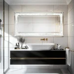 Miroir élégant avec finition en cristal réfléchissant