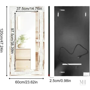 Grand miroir avec ambiance lumineuse RGB intégrée