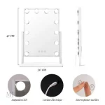 Miroir de maquillage élégant avec lumière réglable