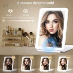 Miroir de maquillage zoom 10X, idéal pour les retouches