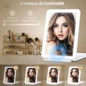 Miroir de maquillage zoom 10X, idéal pour les retouches