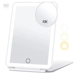 Miroir de voyage avec fonction grossissante et éclairage