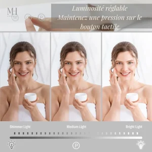Miroir LED avec luminosité ajustable