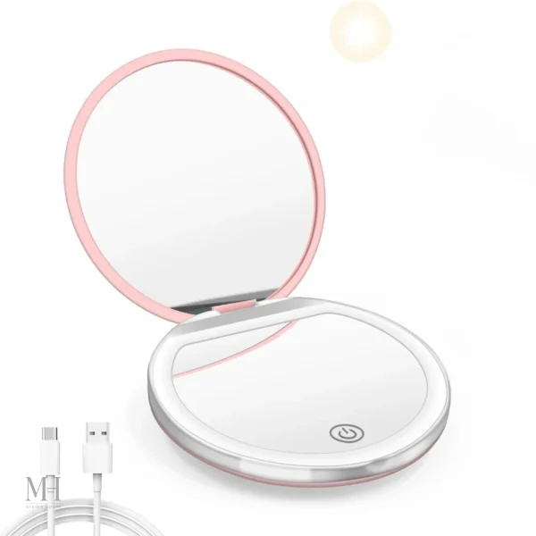 miroir-de-poche-avec-lumiere-1 Miroir de poche lumineux compact pour un maquillage parfait
