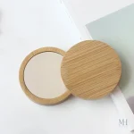 Miroir de poche en bois naturel, charmant et authentique