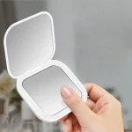 Miroir de poche LED double face rechargeable