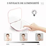 Miroir LED rechargeable pour retouches de maquillage
