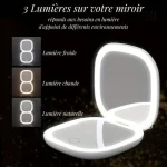 Miroir LED de poche, grossissement 5x