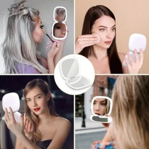 Miroir de poche esthétique avec fonction grossissante