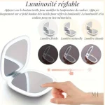 Miroir compact avec éclairage pour retouches