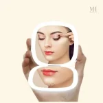 Accessoire de beauté : miroir de poche 5x lumineux