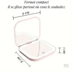 Accessoire de beauté : miroir LED rose pratique