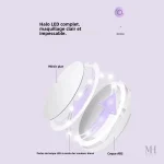 Miroir de poche lumineux 4-en-1 avec LED intégrée
